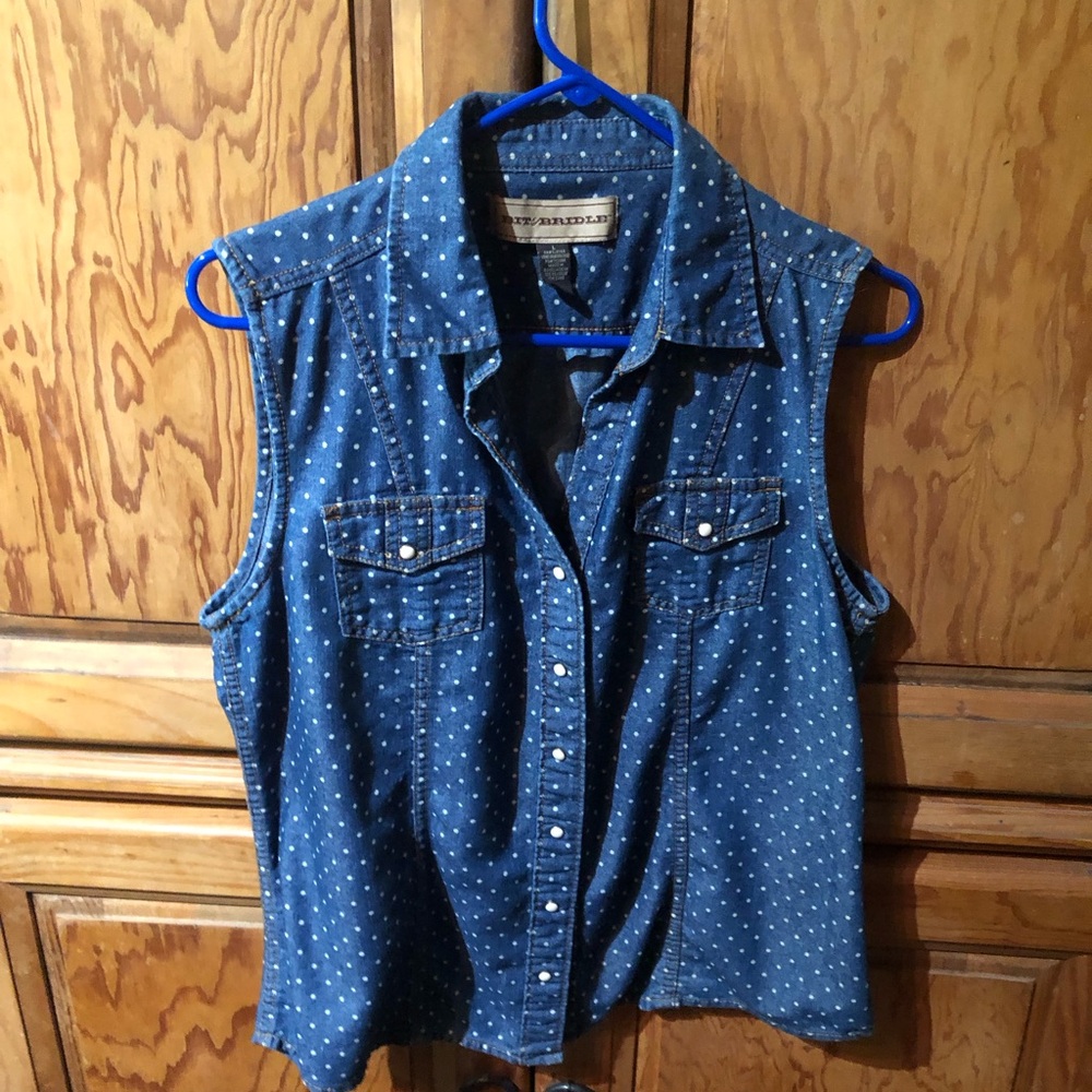 Blue Polka Dot Button Down Shirt